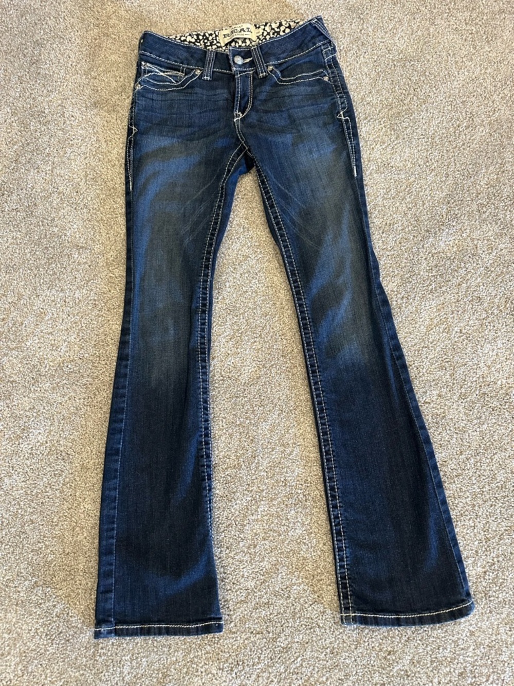 Ariat Dark Blue Flare Jeans with Contrast Stitching